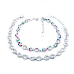 Pulsera Infinitos con piedra Rodiada