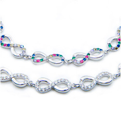 Pulsera Infinitos con piedra Rodiada