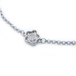 Pulsera Flores tres motivos con piedra Rodiada