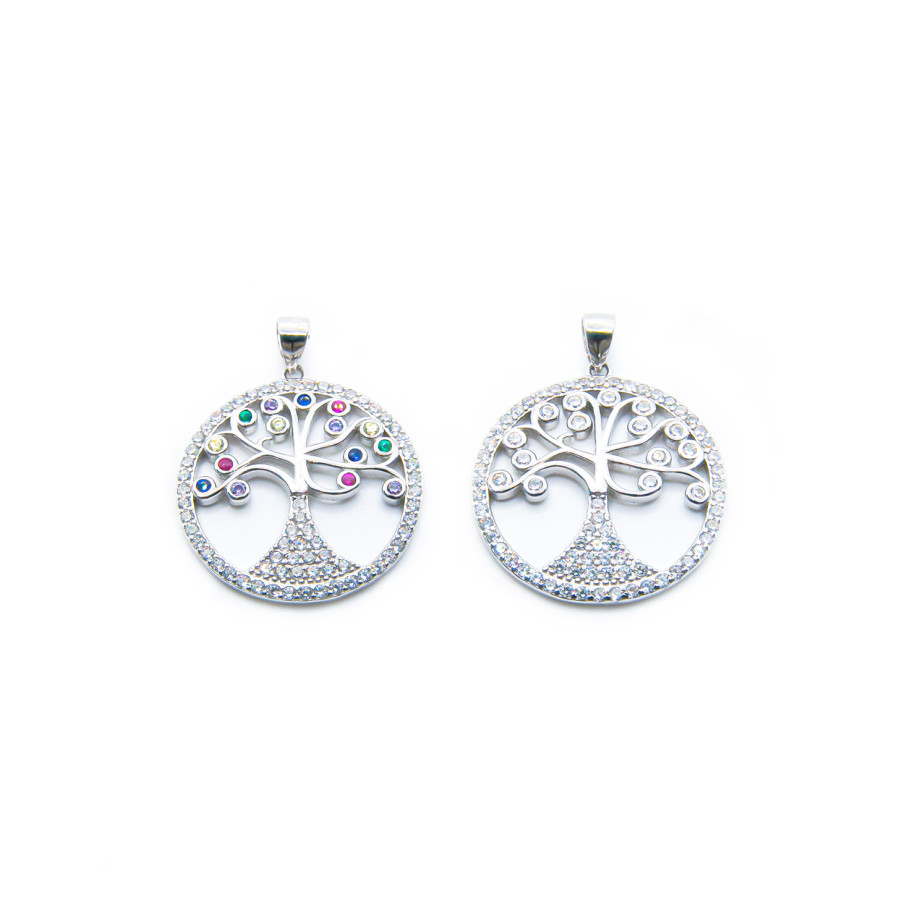 Colgante Árbol de la Vida con piedras 20mm Rodiado