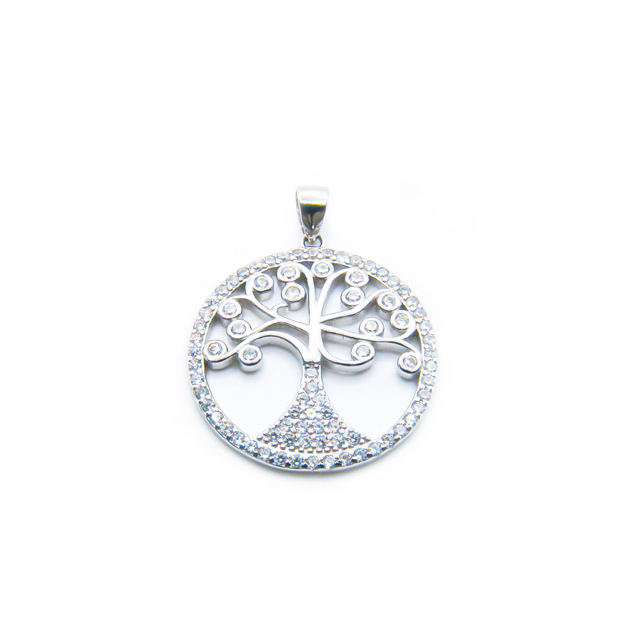 Colgante Árbol de la Vida con piedra 25mm Rodiado
