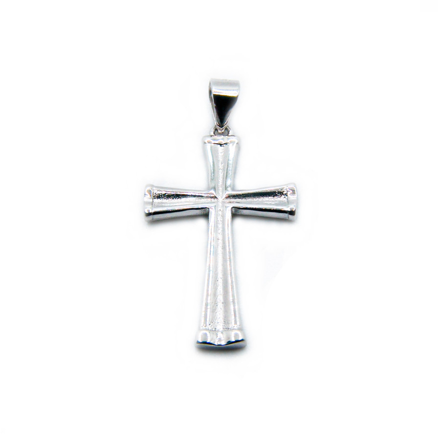 Colgante Cruz Lisa 25mm x 17mm Rodiada