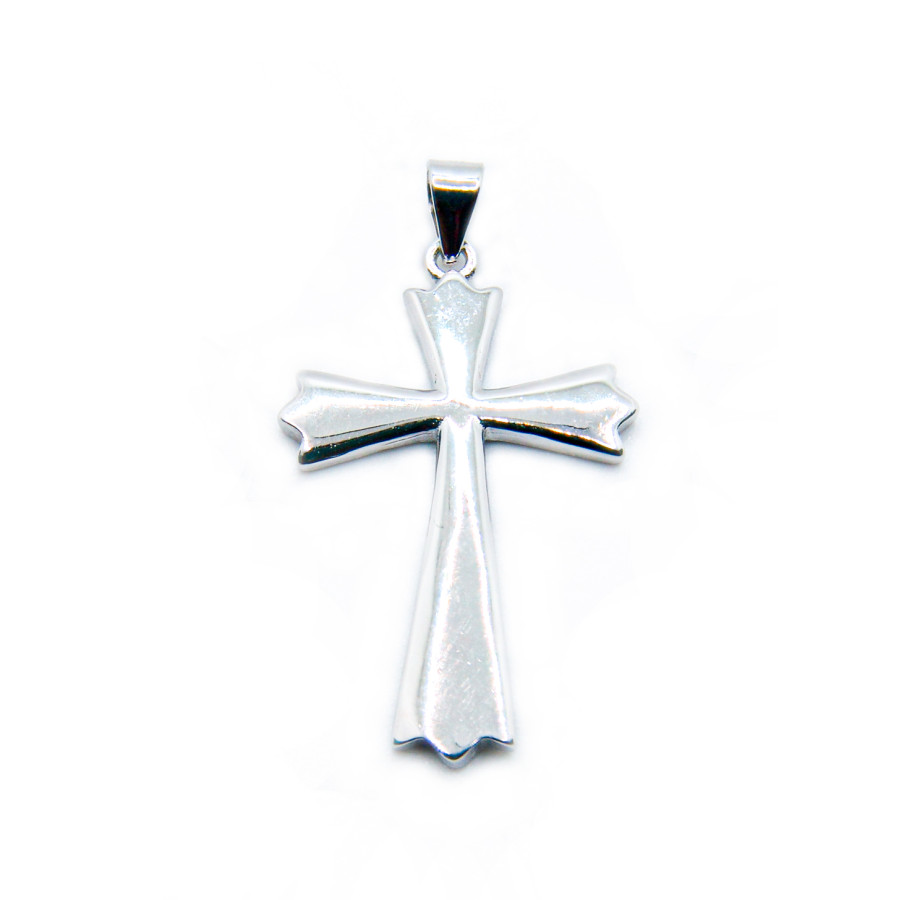 Colgante cruz lisa 30mm x 20mm Rodiada