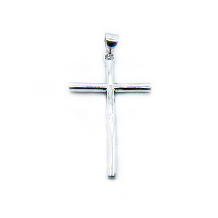 Colgante cruz lisa 30mm x 20mm Rodiada