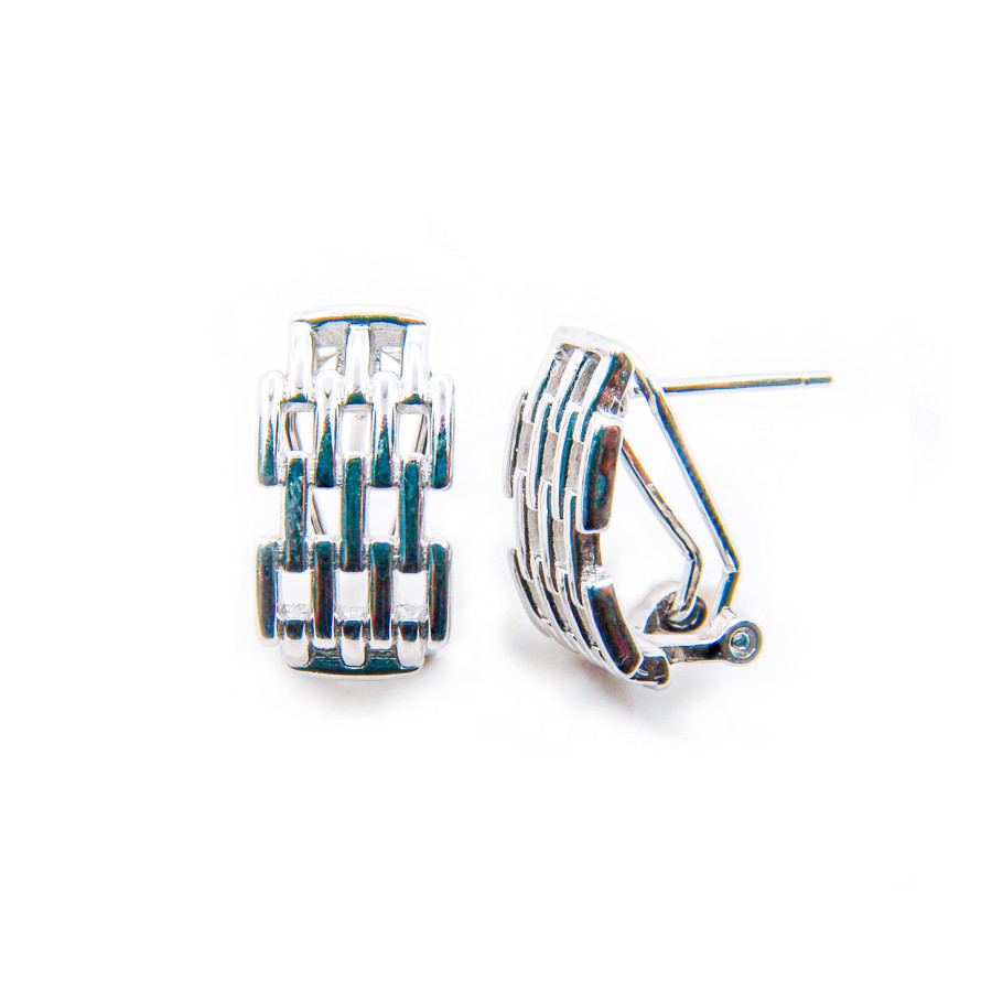 P. Pendientes lisos Omega Rodiado