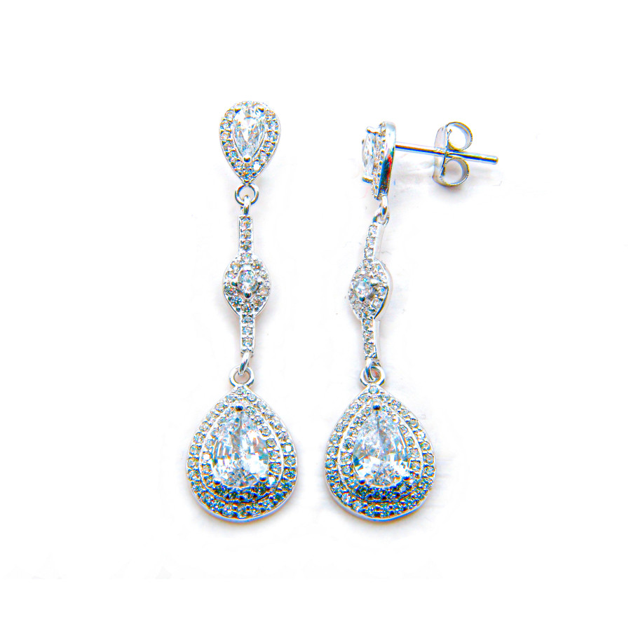 P. Pendientes largos con piedra Rodiados