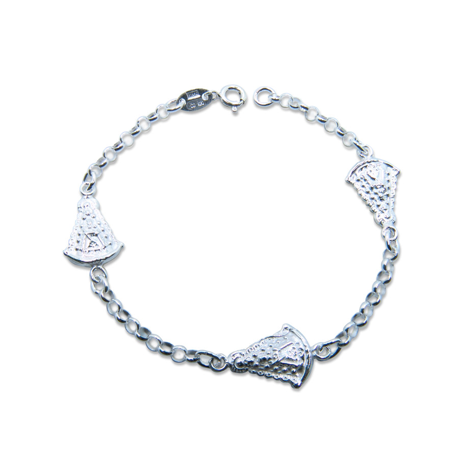 Pulsera Virgen del Rocío 11mm x 15mm con Cadena