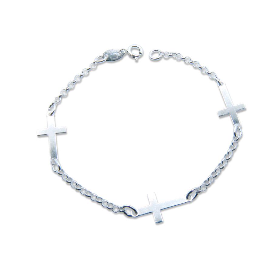Pulsera Cruces 9mm x 19mm con Cadena