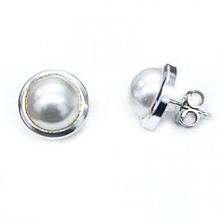 P. Pendientes 1/2 Perla 6mm con Bocel