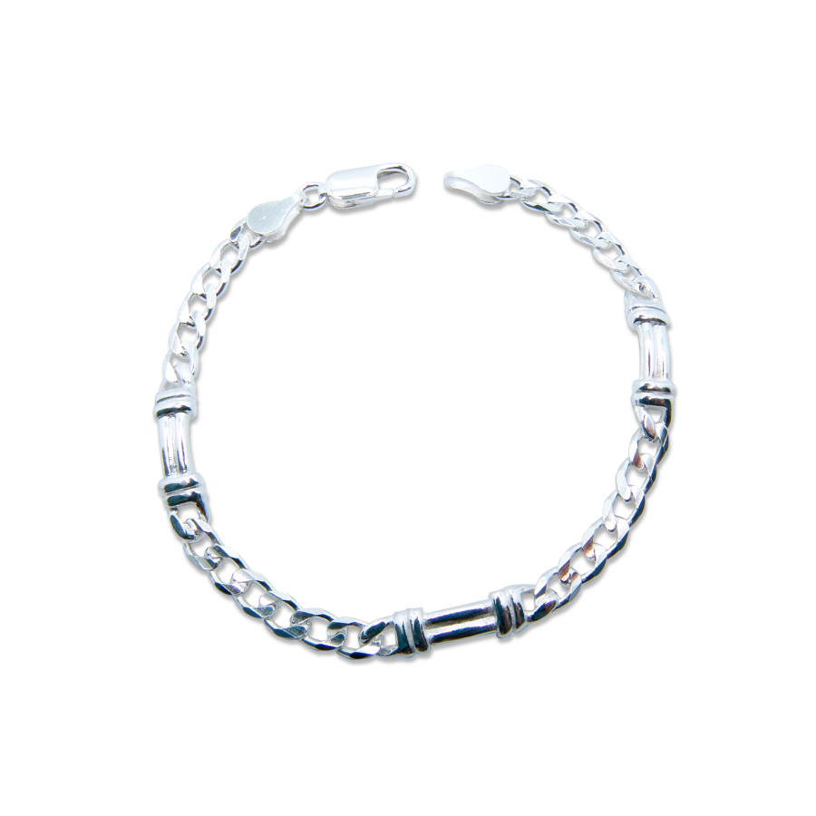 Pulsera Señora ( eslabón 6mm x 15mm) combinada con cadena