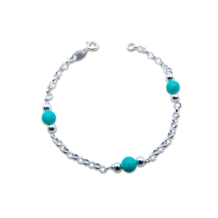 Pulsera con Bolas y Turquesa