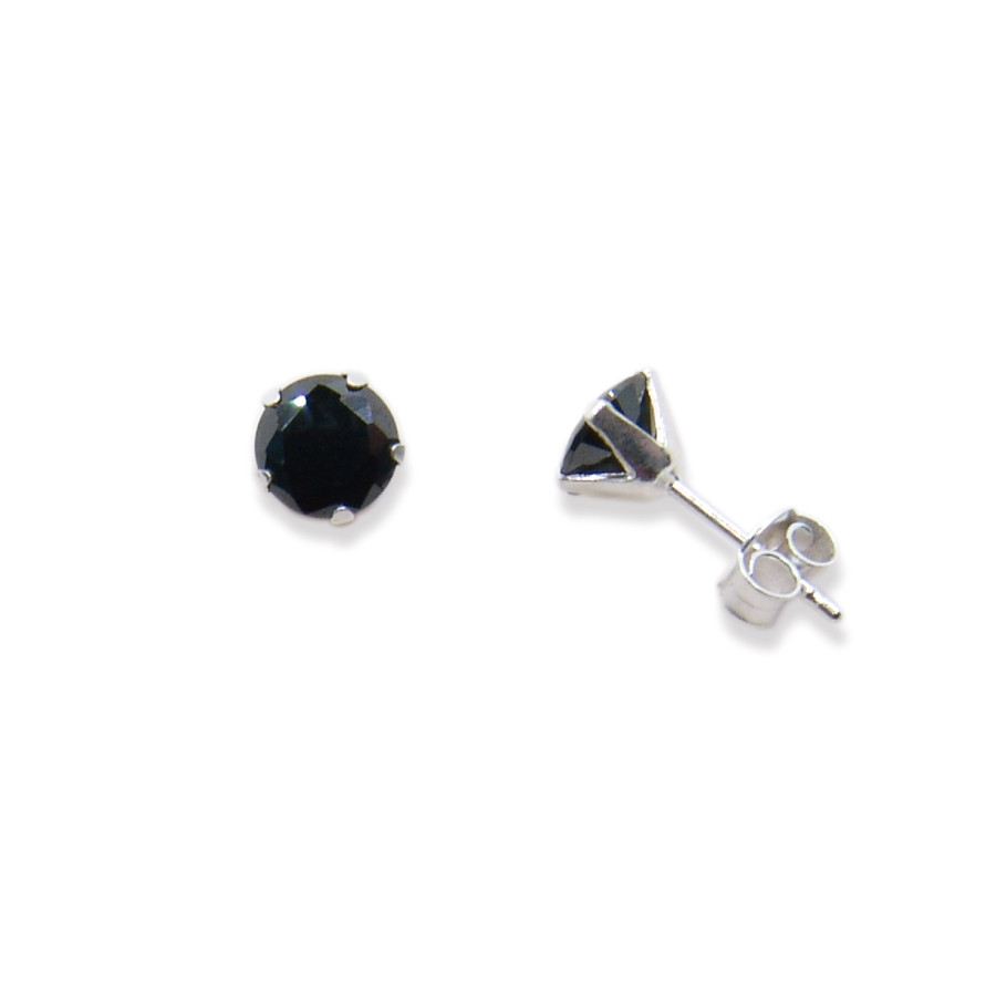 P. Pendientes Garra C/Cz Negra 6mm