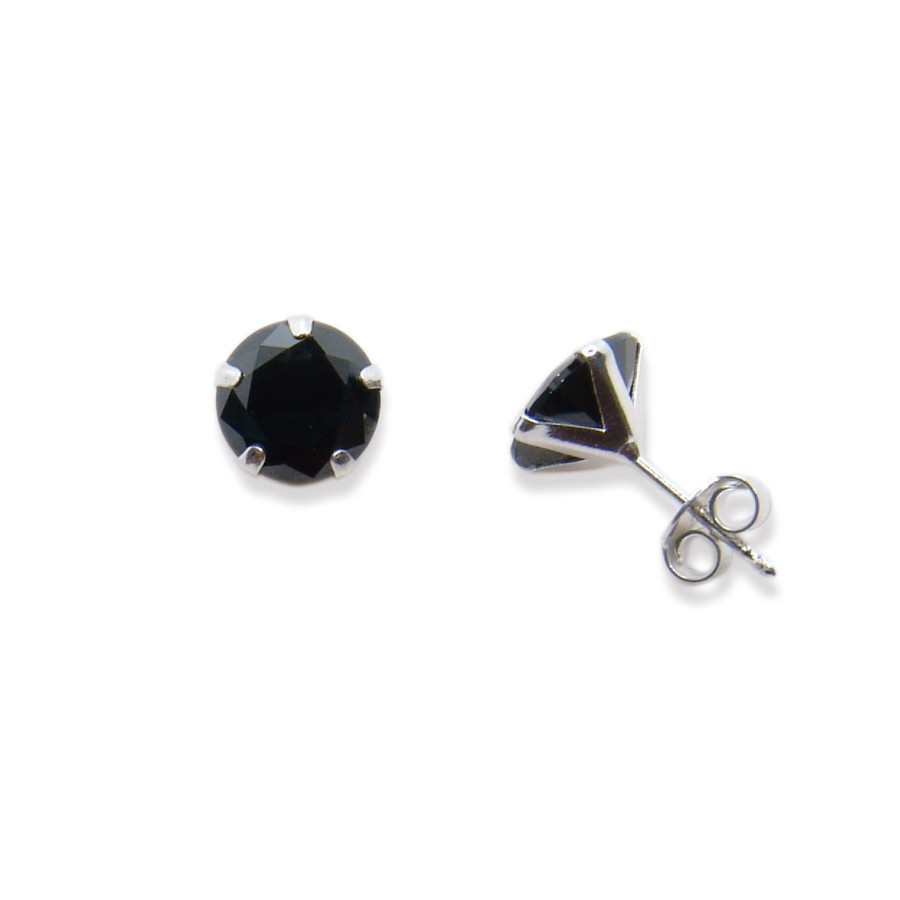 P. Pendientes Cz Negro 8mm