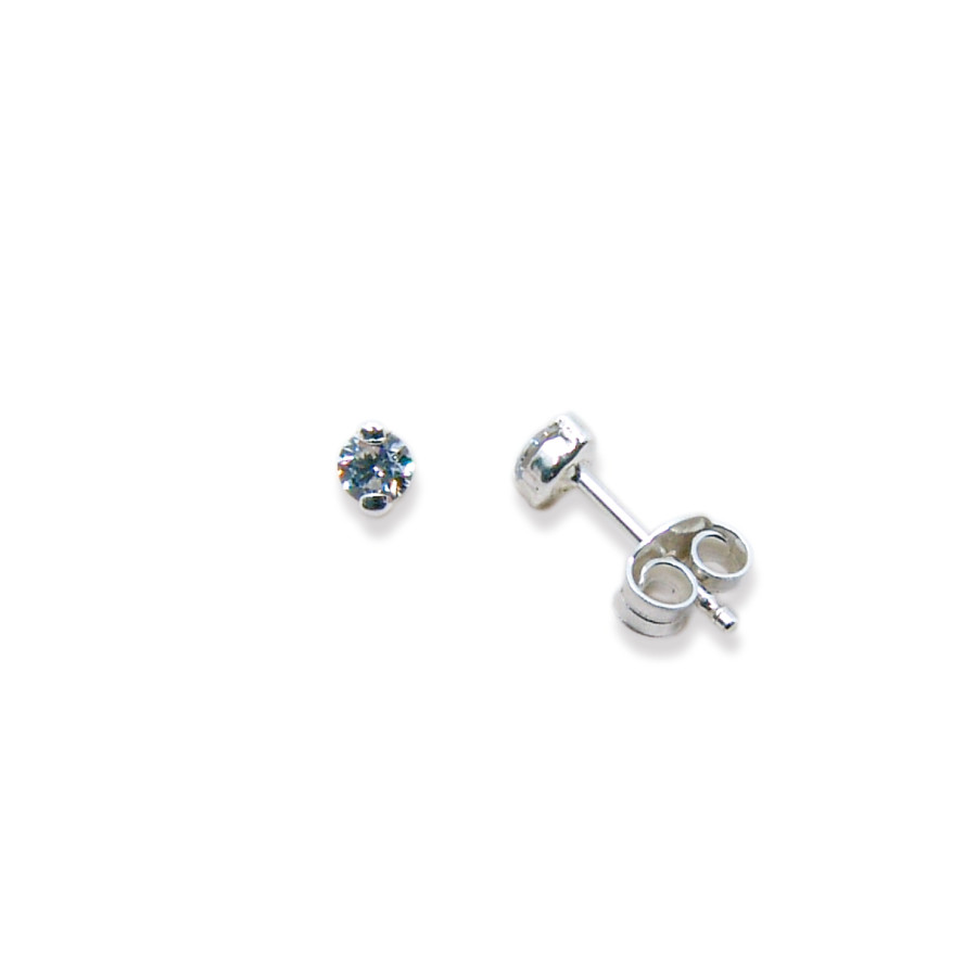 P. Pendientes garra 2 bolas C/Cz 3mm