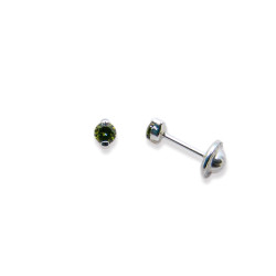 P. Pendientes garra 2 bolas C/Cz 3mm