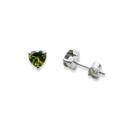 P. Pendientes garra bolas corazón C/Cz 5mm alto