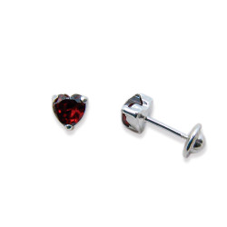 P. Pendientes garra bolas corazón C/Cz 5mm alto