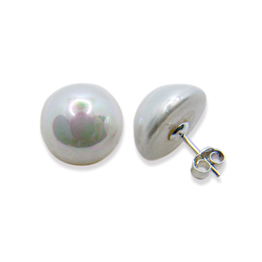 P. Pendientes 1/2 Perla Shell de 16mm