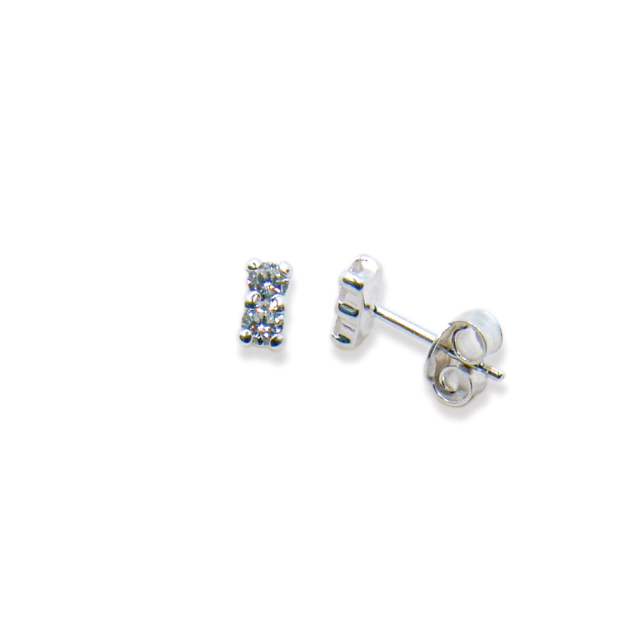 P. Pendientes Garra 4 bolas, C/Cz doble