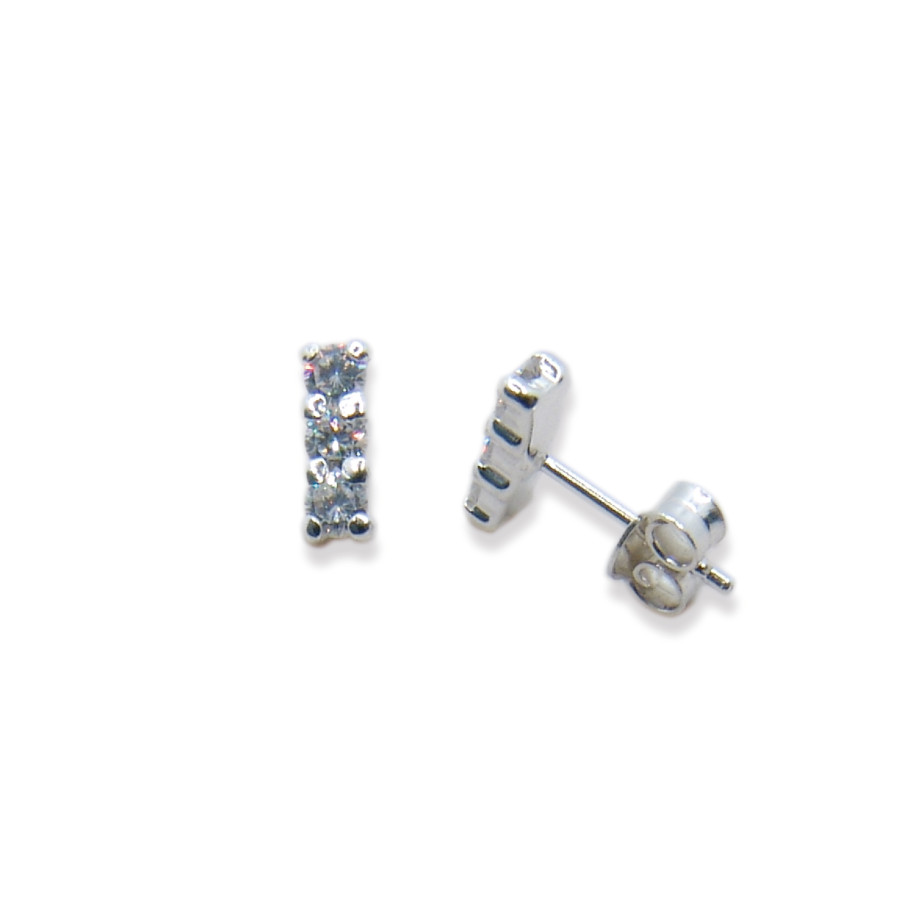 P. Pendientes Garra 4 bolas, C/Cz triple