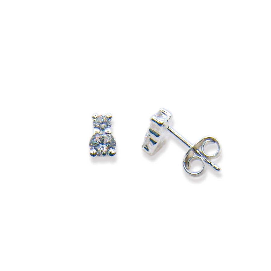 P. Pendientes Garra 4 bolas, C/Cz doble