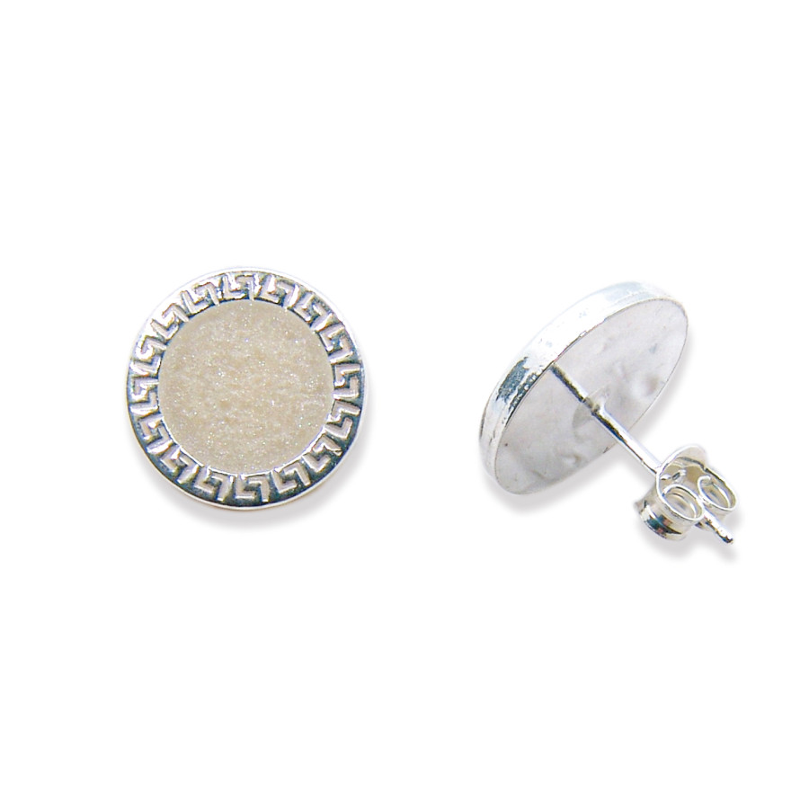 P. Pendientes Redondo Esmaltado de 14mm Forrado