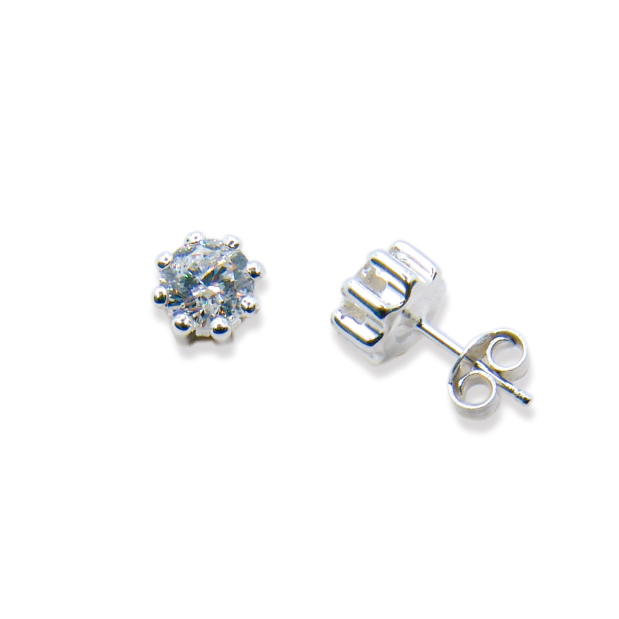 P. Pendientes Garra 8 bolas C/Cz de 6mm