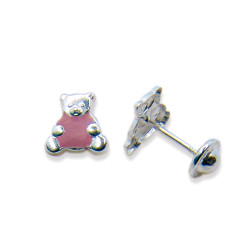 P. Pendientes Oso esmaltado 8mm de alto