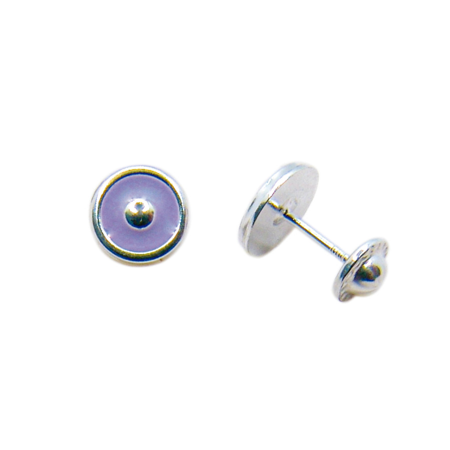 P. Pendientes Redondo grande esmaltado de 8mm