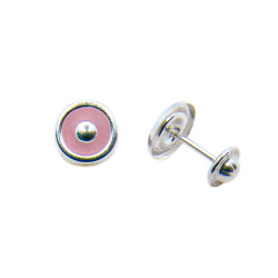 P. Pendientes Redondo grande esmaltado de 8mm