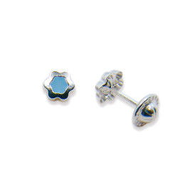 P. Pendientes Flor centro esmaltado de 6mm