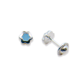 P. Pendientes Flor centro esmaltado de 6mm