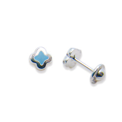 P. Pendientes Estrella con centro esmaltado