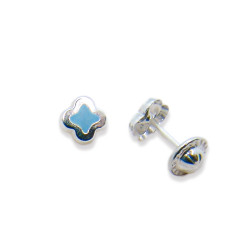 P. Pendientes Estrella con centro esmaltado
