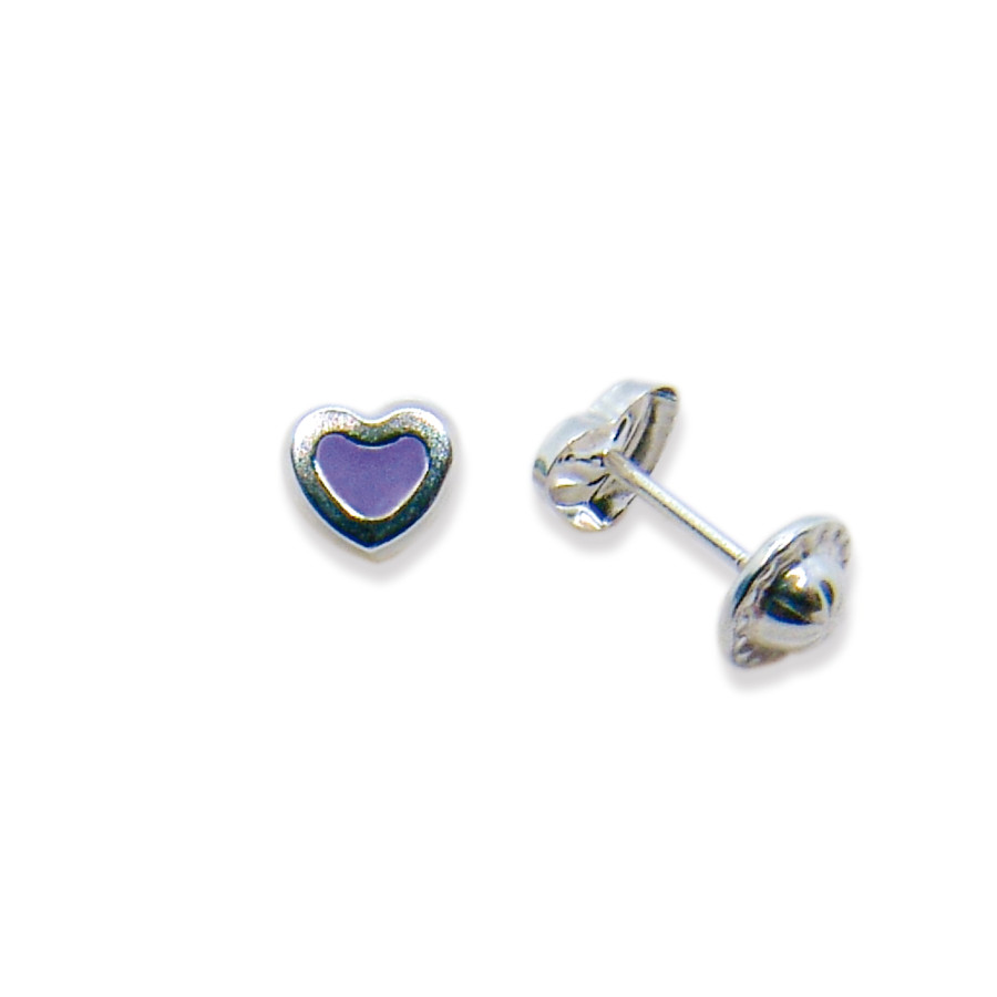 P. Pendientes Corazón centro esmaltado