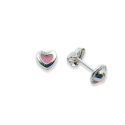 P. Pendientes Corazón centro esmaltado