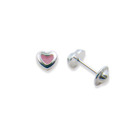 P. Pendientes Corazón centro esmaltado