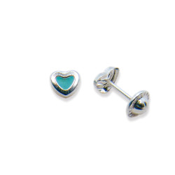 P. Pendientes Corazón centro esmaltado