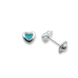P. Pendientes Corazón centro esmaltado
