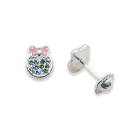 P. Pendientes Redondo con Mariposa