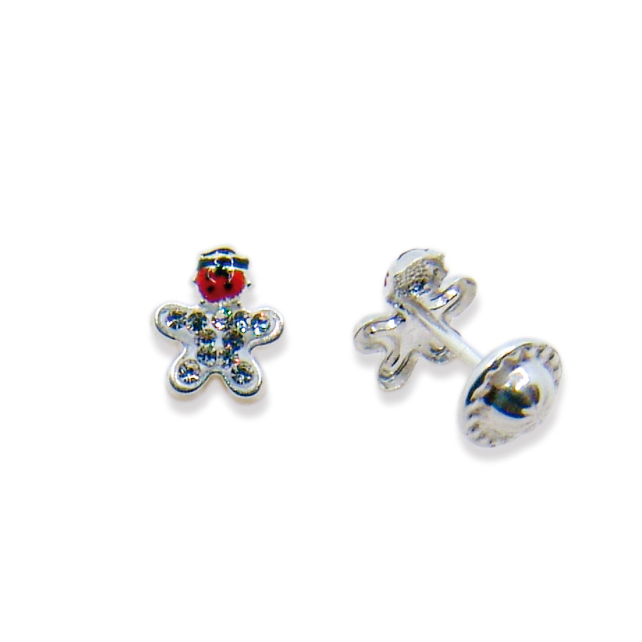 P. Pendientes Flor con Mariquita