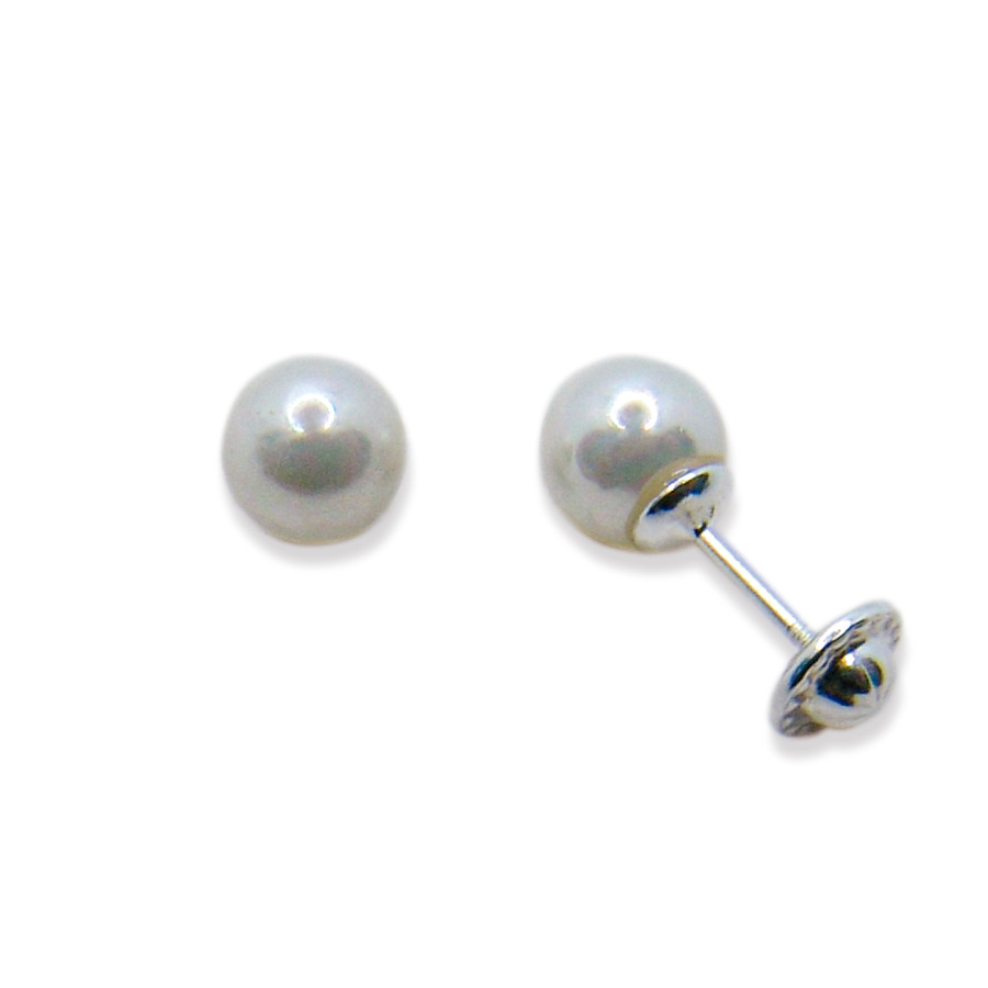 P. Pendientes Perla Shell de 6mm