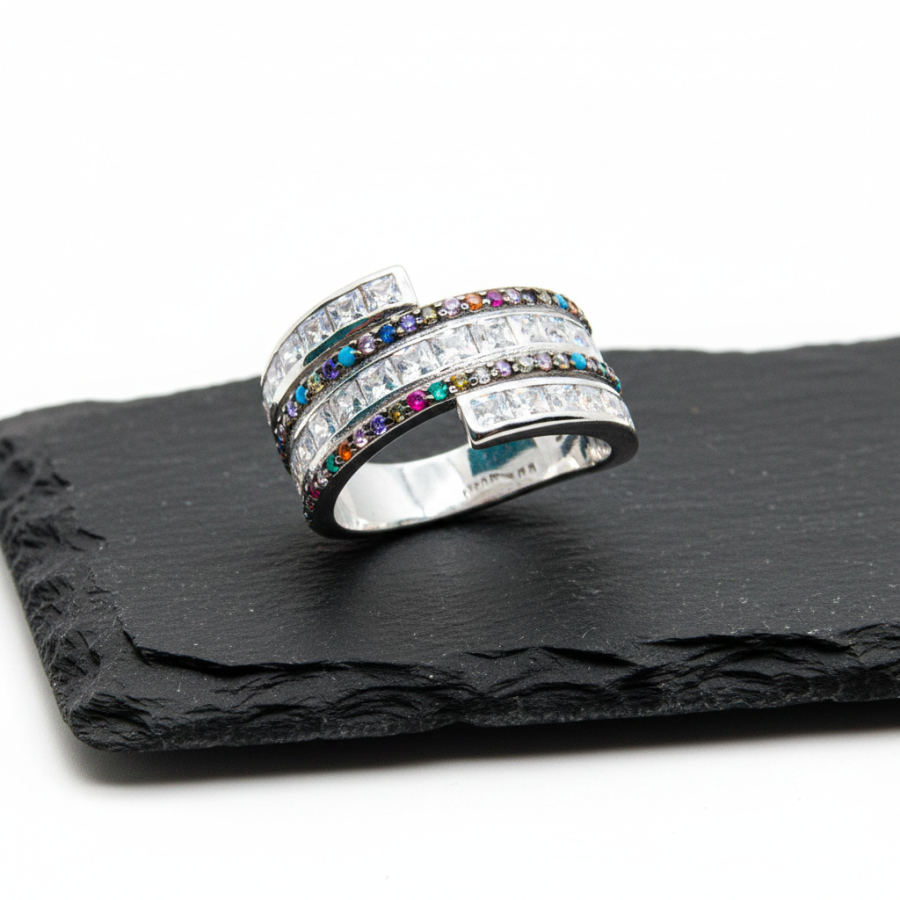 Sortija con piedras Rodiado