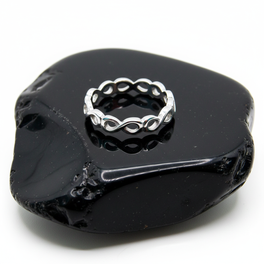 Sortija Infinitos continuados liso Rodiado