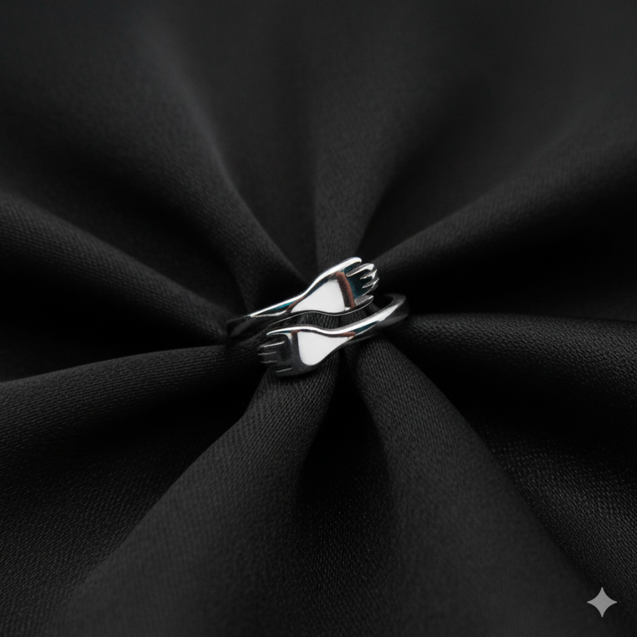 Sortija abrazo liso Rodiado