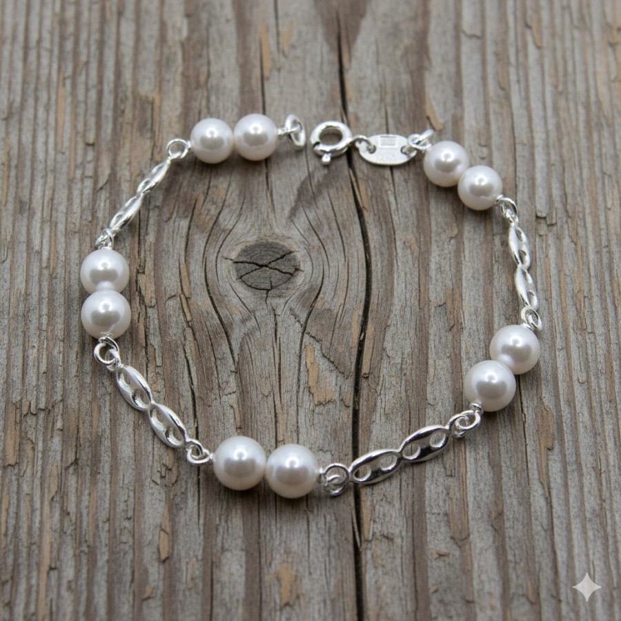 Pulsera combinada con perlas Shell de 6mm