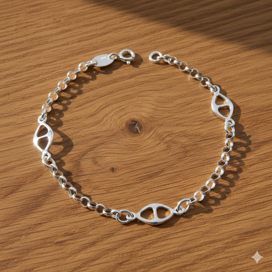 Pulsera Señora combinada 7mm de ancho