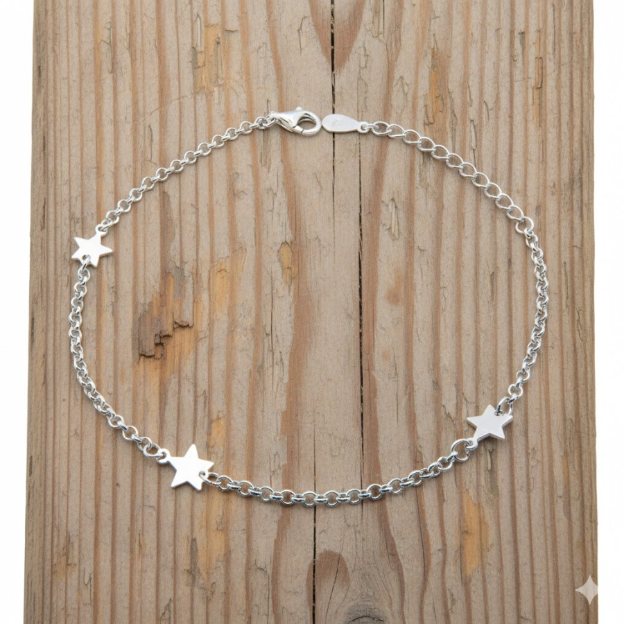 Pulsera con tres estrellas Rodiada