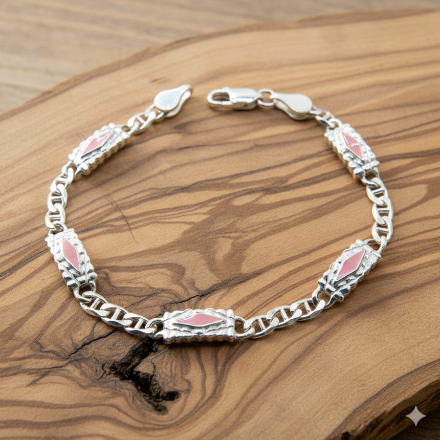 Pulsera combinada con esmalte