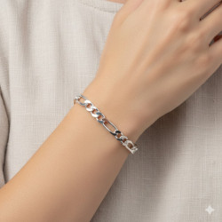 Pulsera Fígaro 3x1 de 7mm